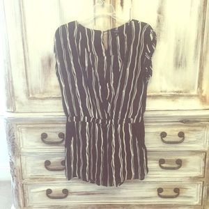 Black and white stripe romper